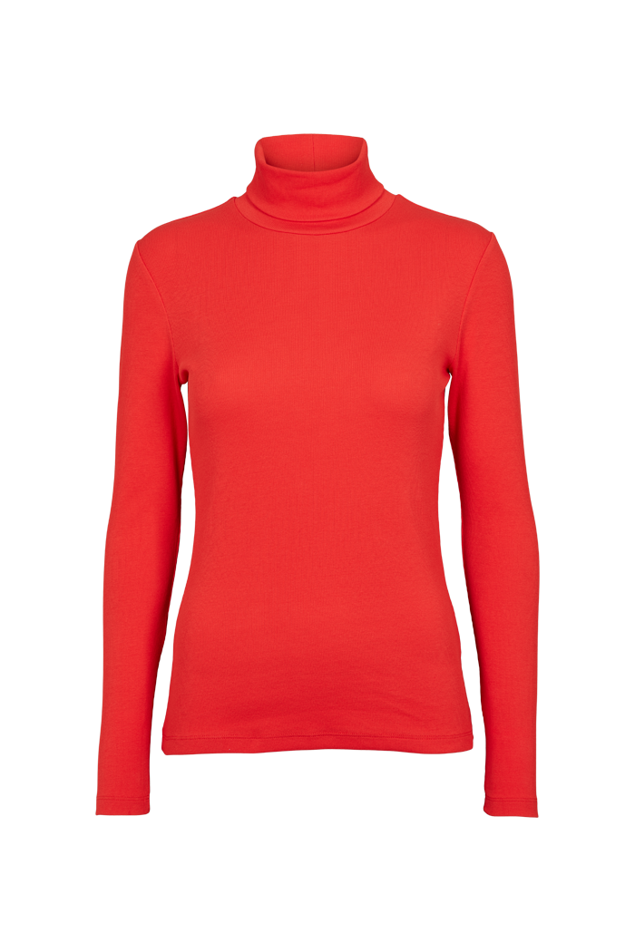 Basic Apparel Ludmilla High-neck T-shirts 278 High Risk Red